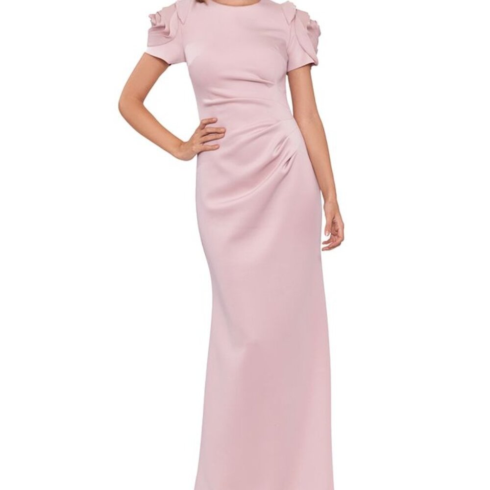 XSCAPE Ruched Fit Flare Gown Blush 6